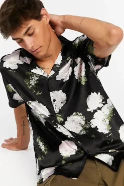 Satin Floral Print Shirt