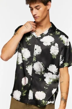 Satin Floral Print Shirt