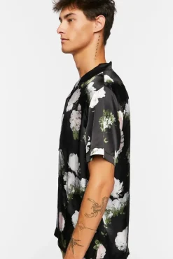 Satin Floral Print Shirt