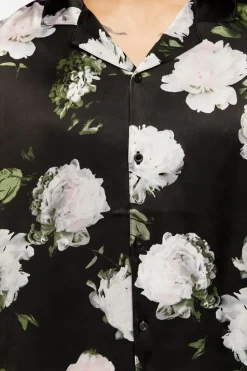 Satin Floral Print Shirt