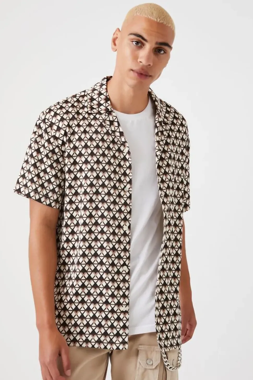 Satin Geo Print Shirt