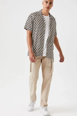 Satin Geo Print Shirt
