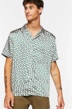 Satin Geo Print Shirt