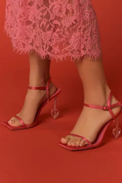Satin Heart Stiletto Heels