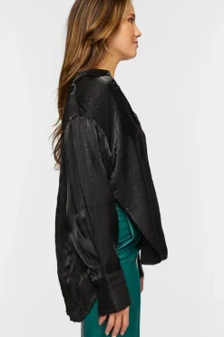 Satin High-Low Shirt
