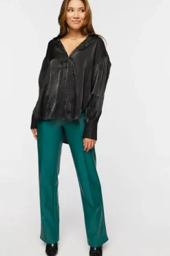 Satin High-Low Shirt