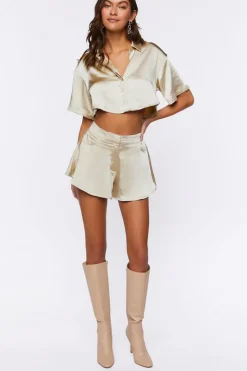Satin High-Rise Shorts