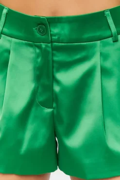 Satin High-Rise Trouser Shorts