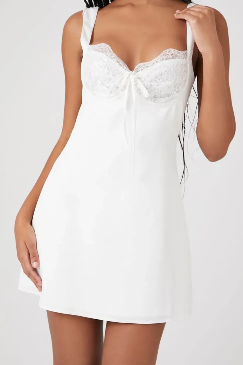 Satin & Lace Mini Dress