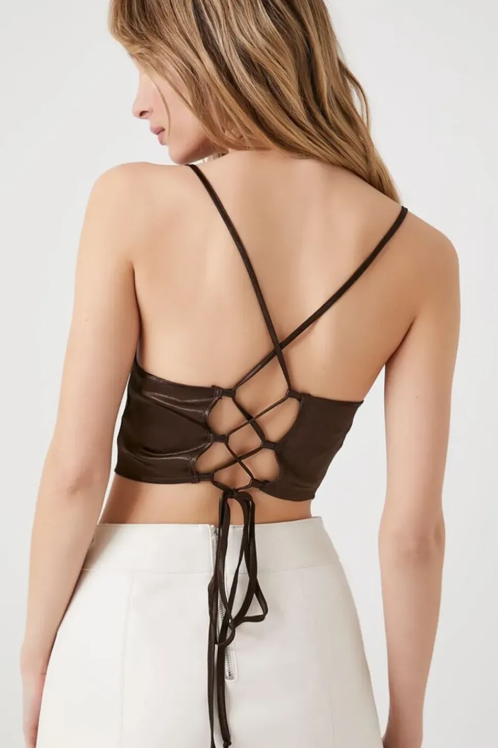 Satin Lace-Up Handkerchief Cami