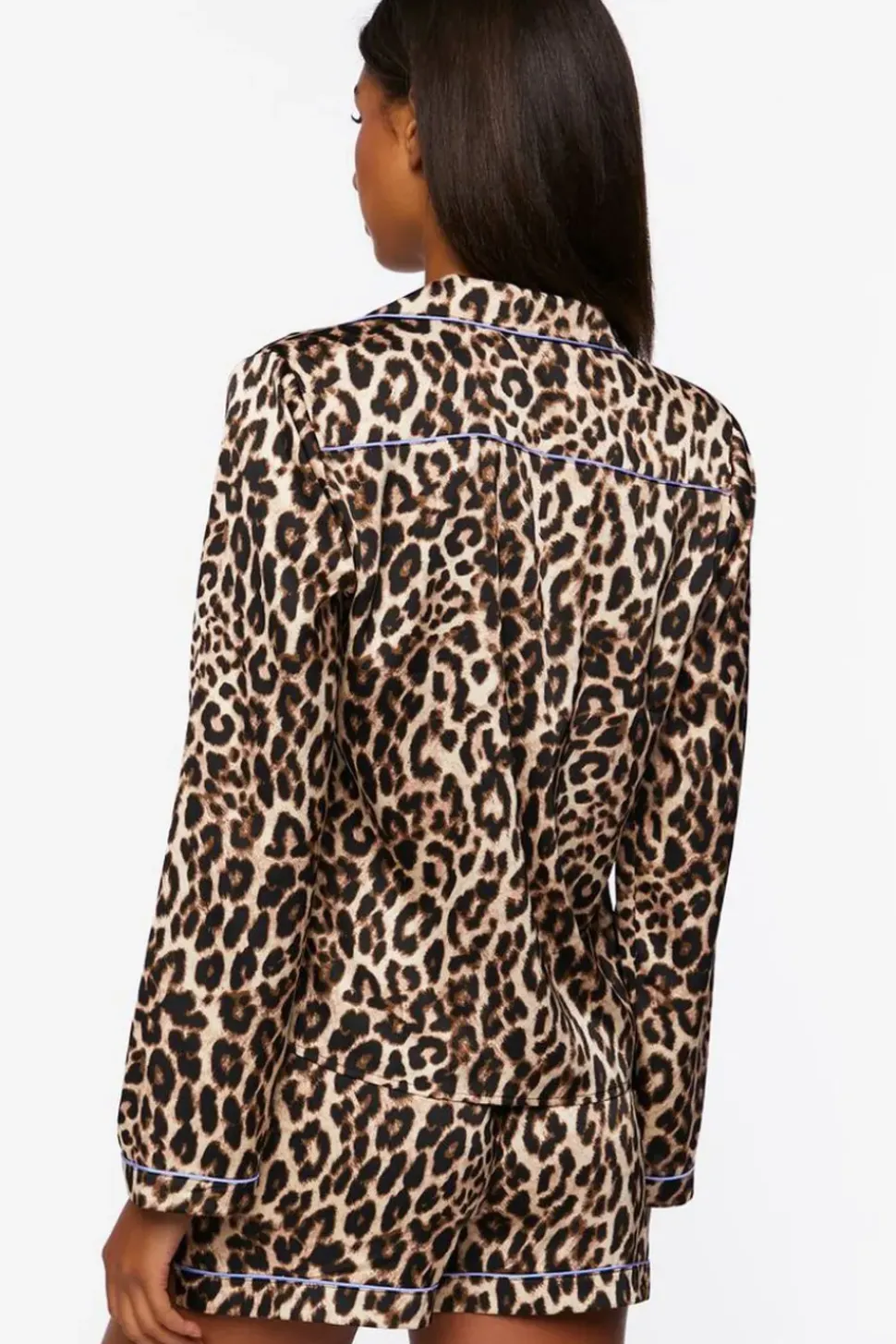 Satin Leopard Shirt & Shorts Pajama Set