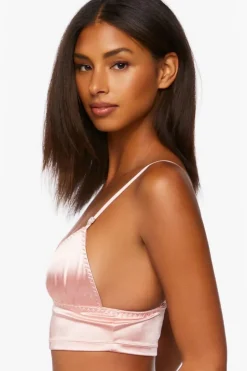 Satin Longline Triangle Bralette