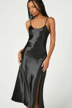 Satin Midi Cami Slip Dress