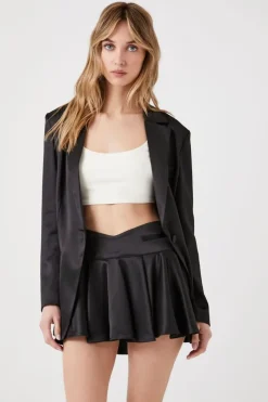 Satin Notched Lapel Blazer