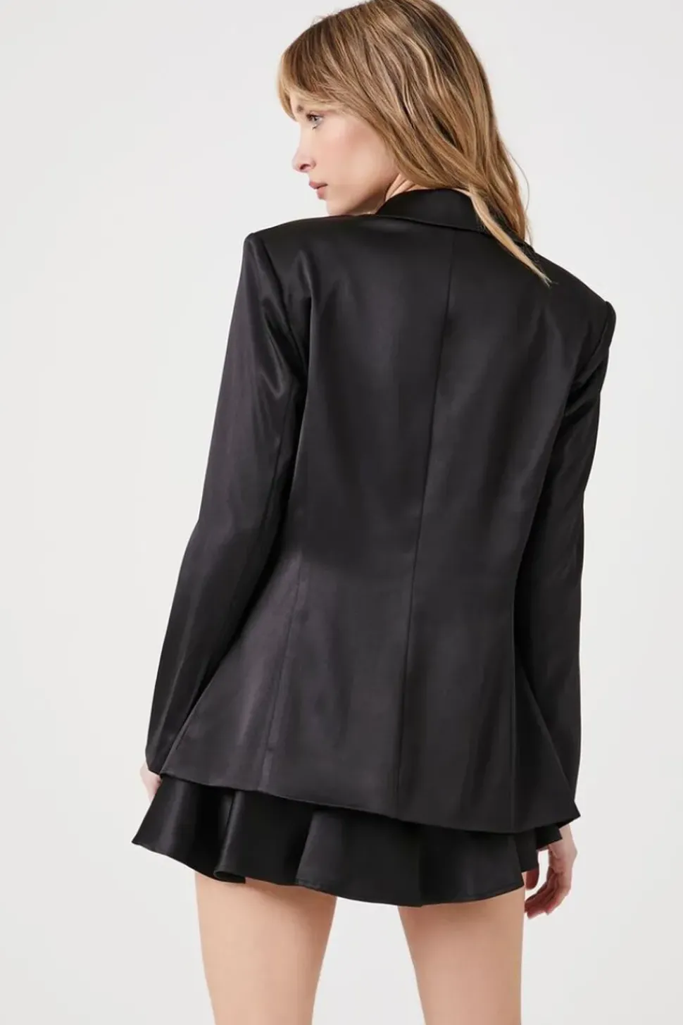 Satin Notched Lapel Blazer