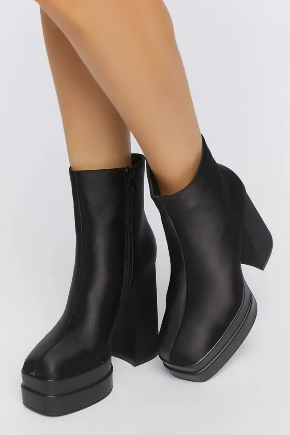 Satin Platform Booties