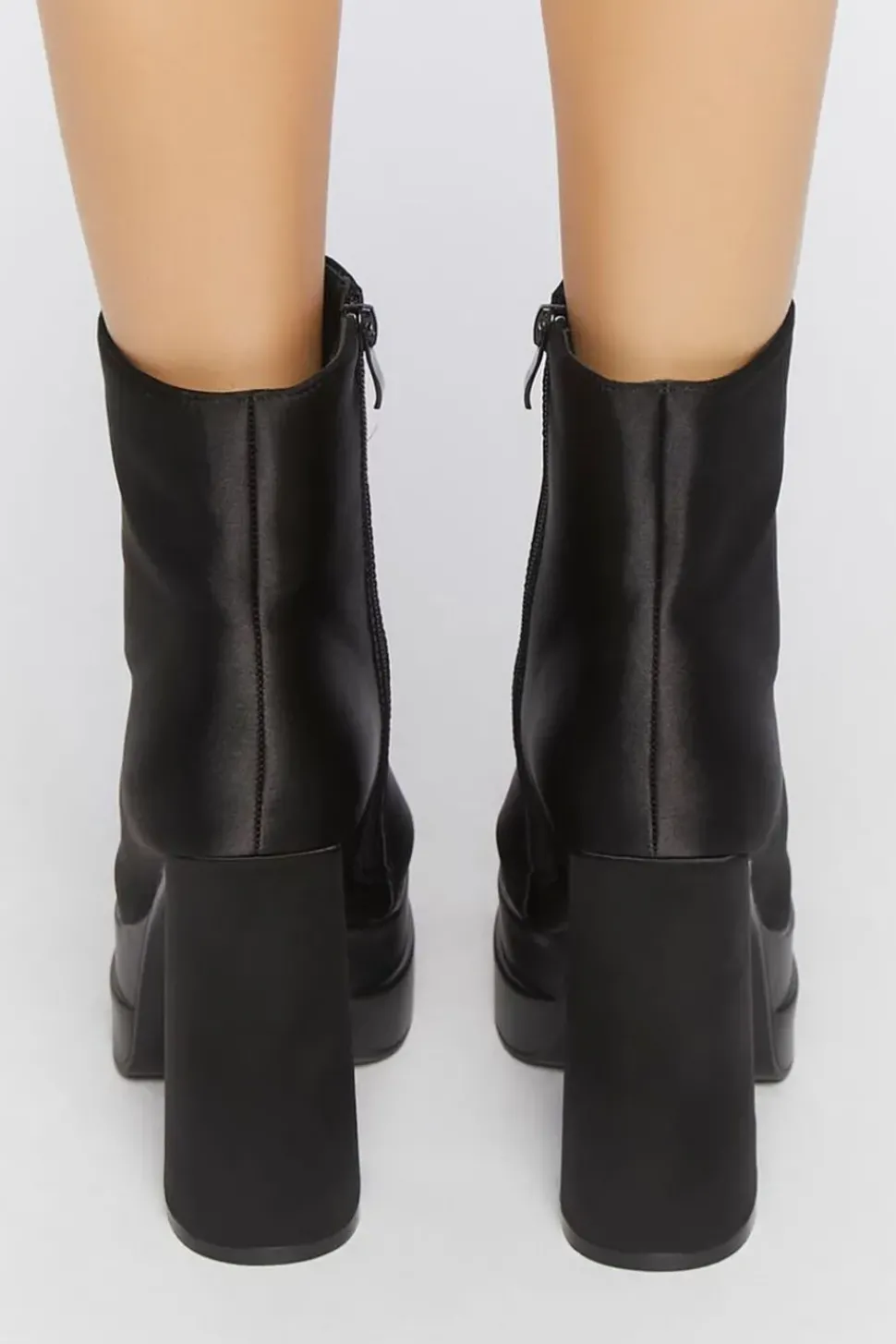 Satin Platform Booties