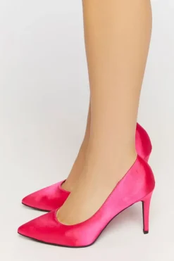 Satin Pointed Toe Pumps