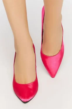 Satin Pointed Toe Pumps