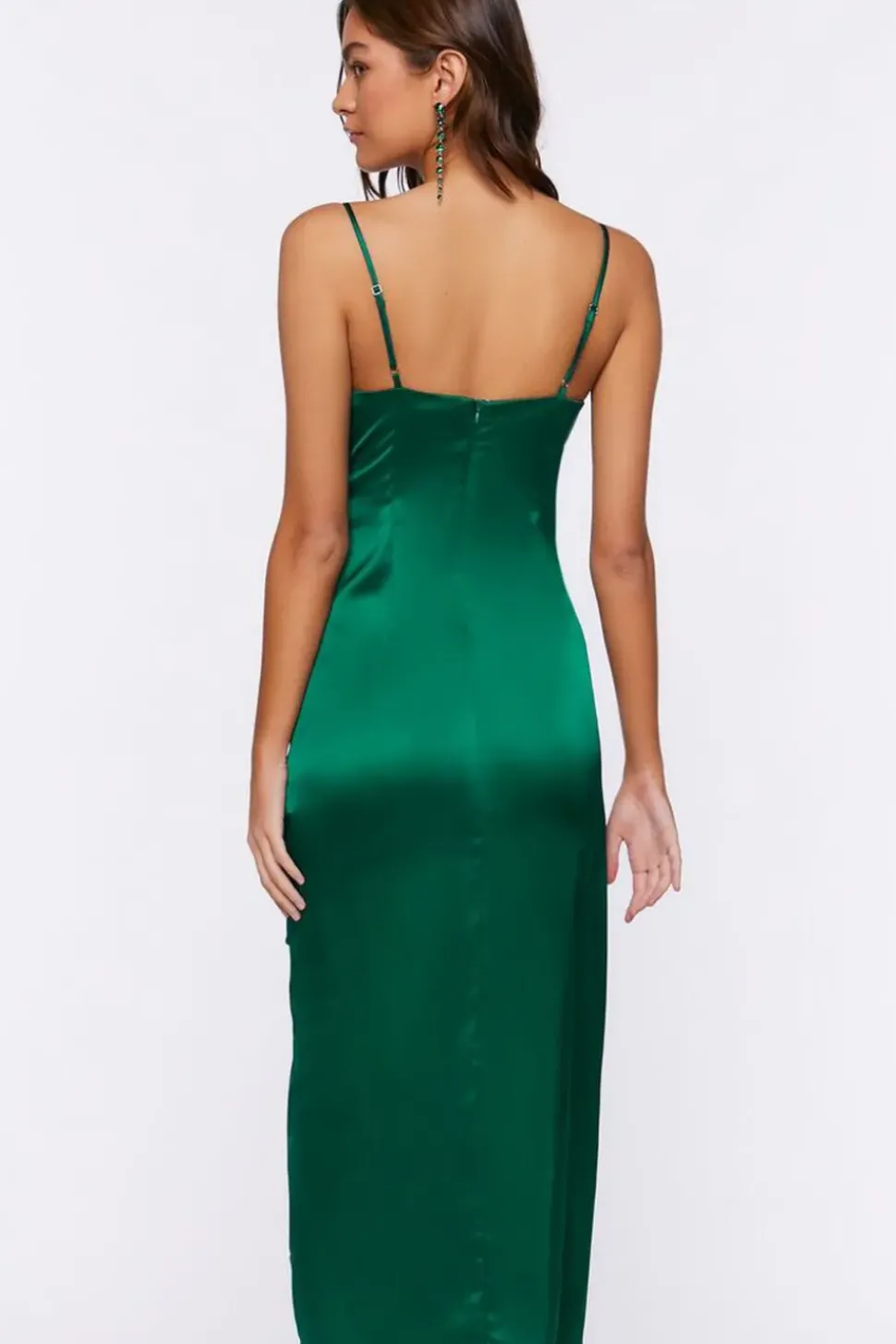 Satin Ruched Midi Dress