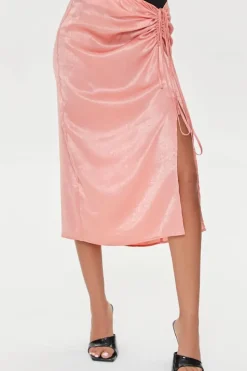 Satin Ruched Skirt