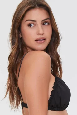 Satin Ruffle-Trim Bra