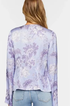 Satin Ruffle-Trim Top