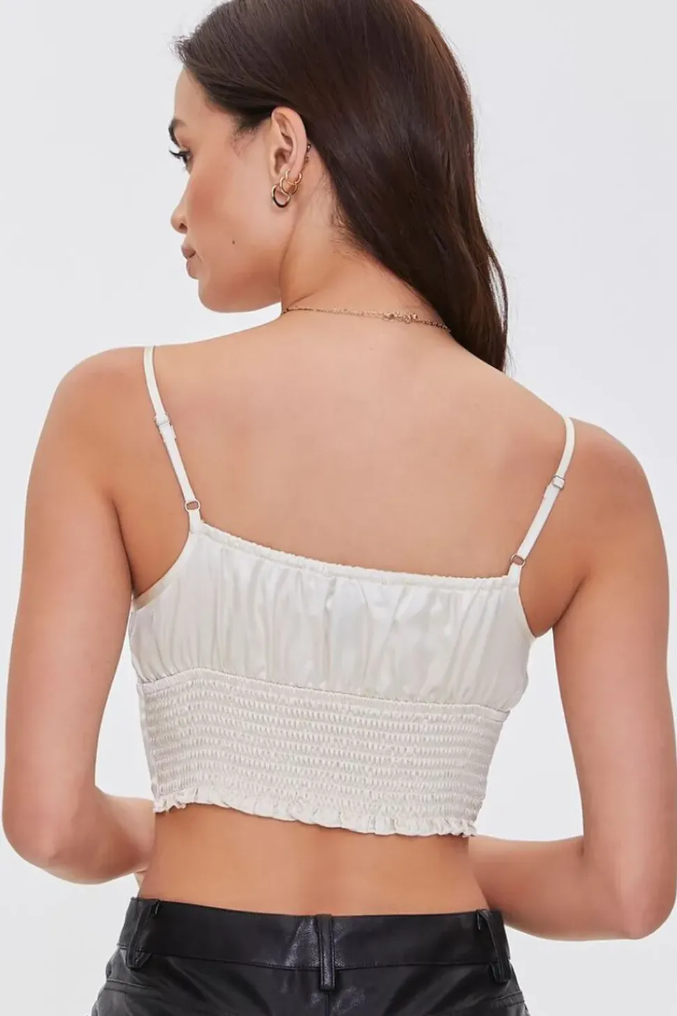 Satin Self-Tie Cropped Cami