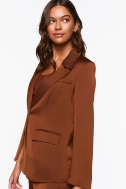 Satin Single-Breasted Blazer