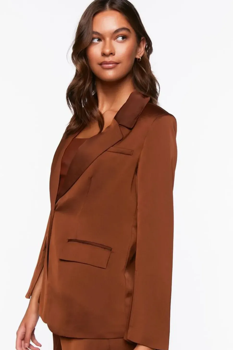 Satin Single-Breasted Blazer