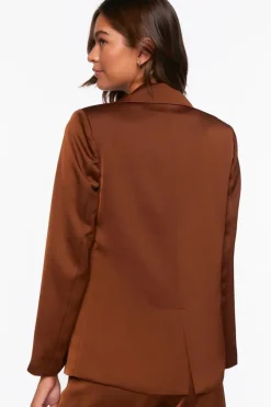 Satin Single-Breasted Blazer