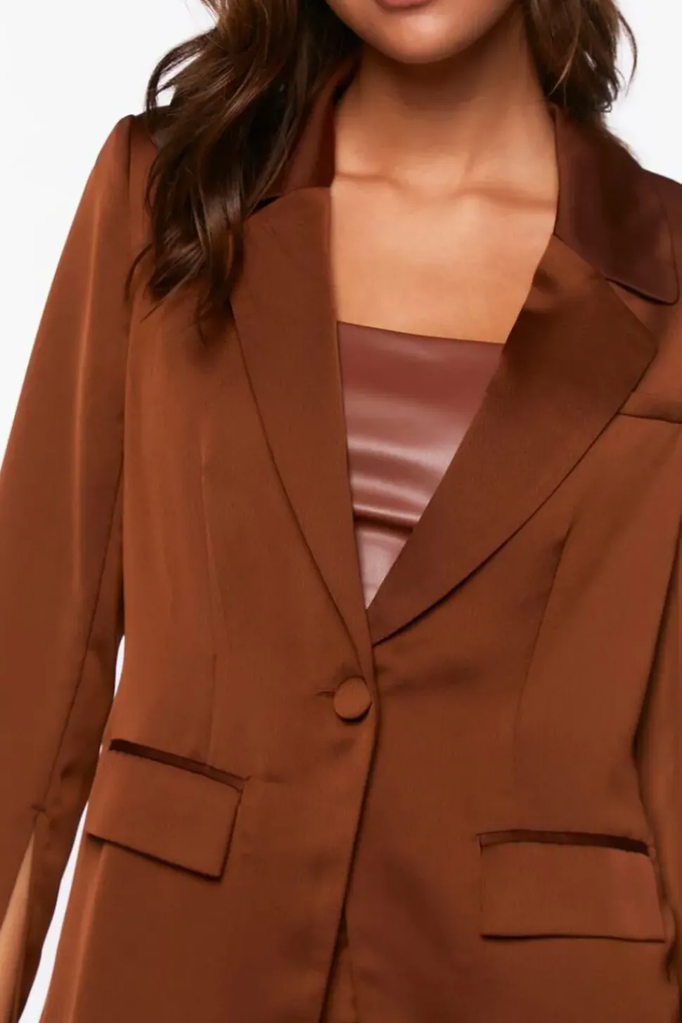Satin Single-Breasted Blazer