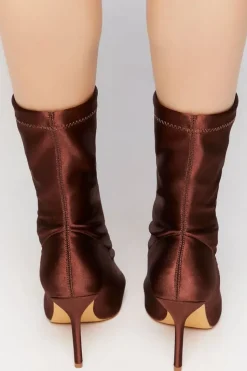 Satin Stiletto Sock Booties