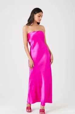Satin Strapless Maxi Slip Dress