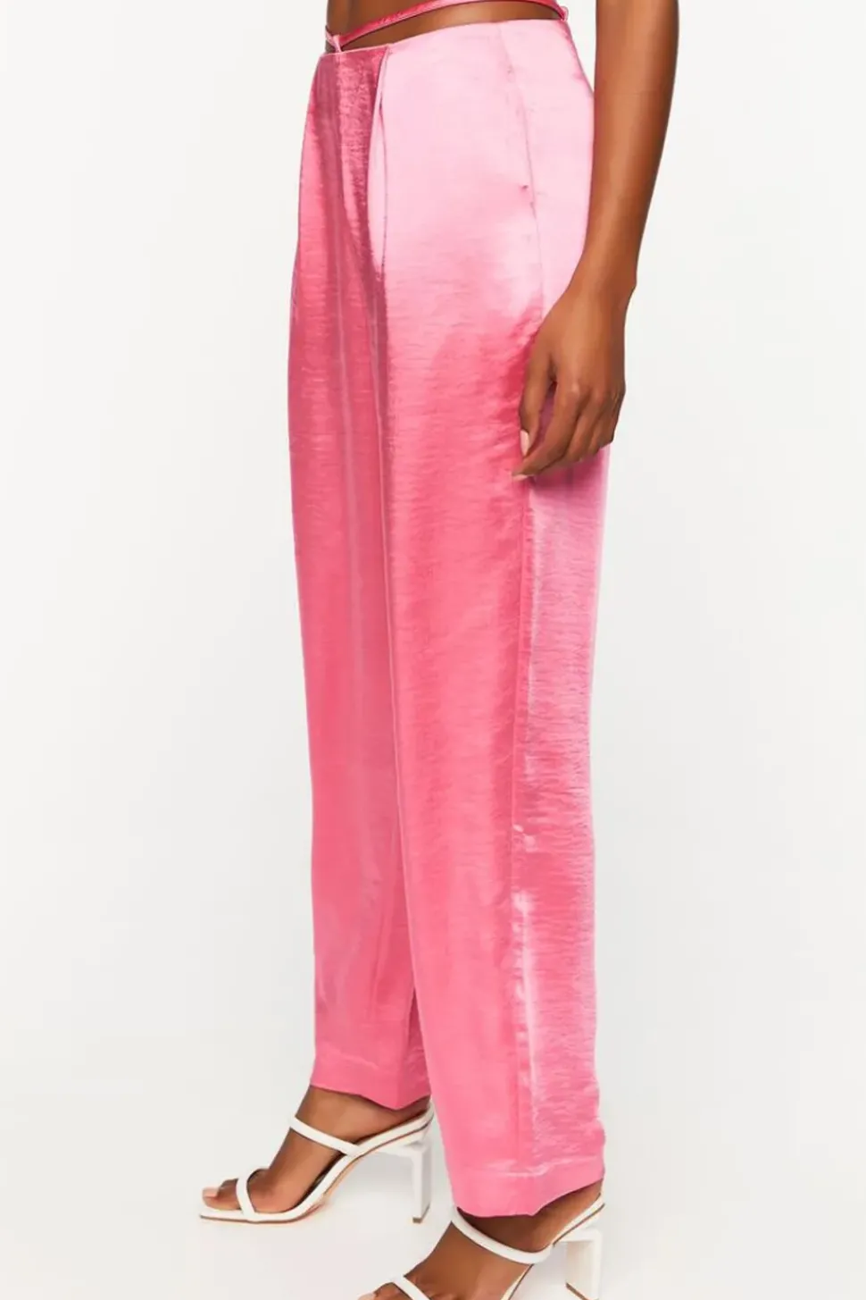 Satin Strappy Mid-Rise Pants