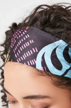 Satin Tropical Print Headwrap