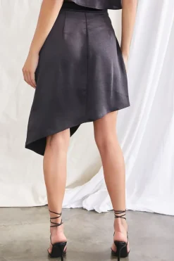 Satin Tulip-Hem Skirt