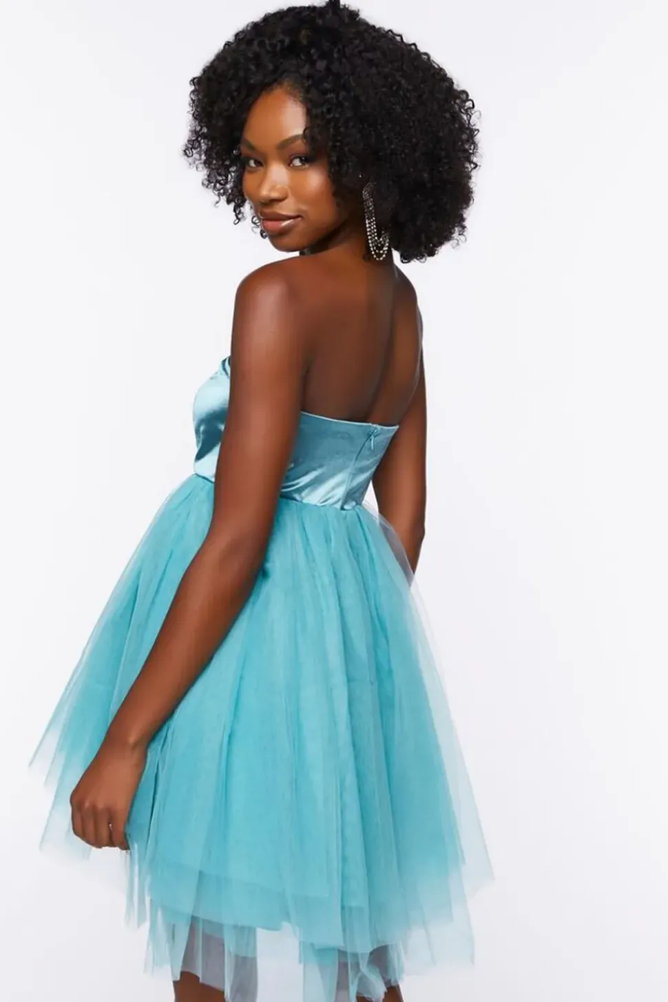 Satin Tulle Mini Dress