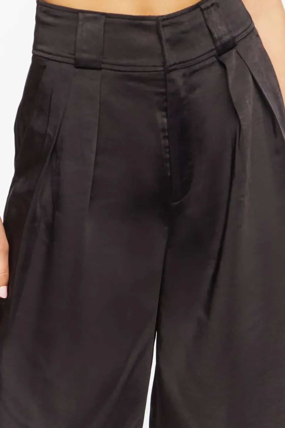 Satin Wide-Leg Pants