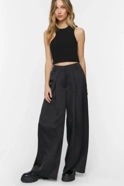 Satin Wide-Leg Pants