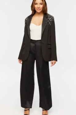 Satin Wide-Leg Pants