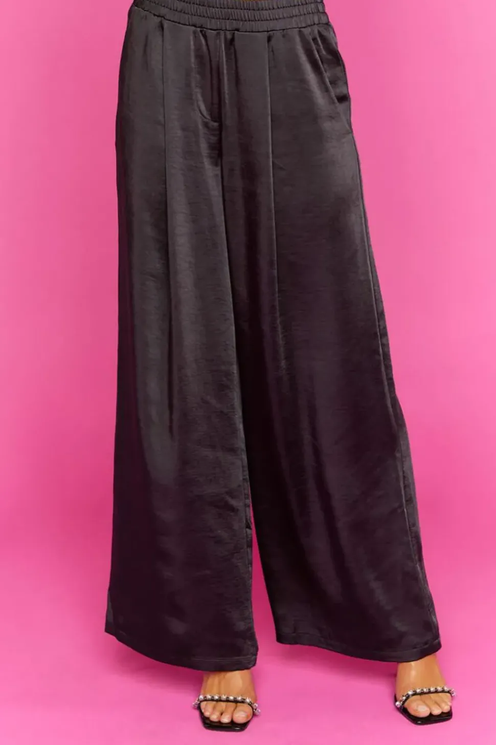 Satin Wide-Leg Pants