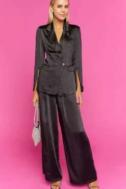 Satin Wide-Leg Pants