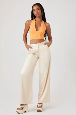 Satin Wide-Leg Pants