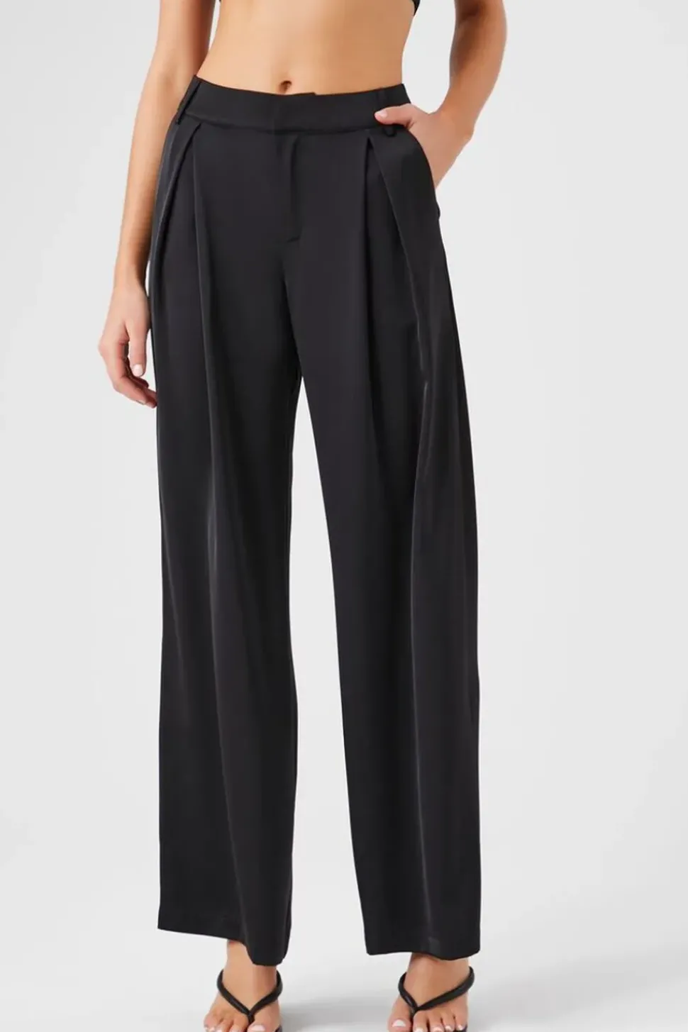 Satin Wide-Leg Trousers