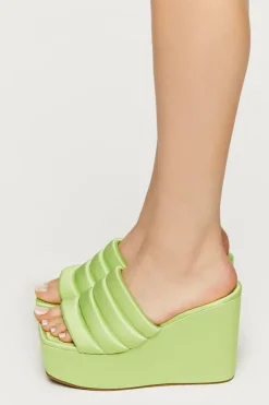 Satin Wrapped Platform Wedges