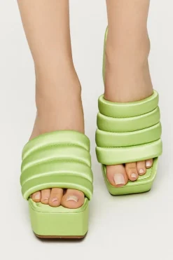 Satin Wrapped Platform Wedges