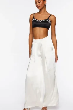 Satin Zebra-Trim Triangle Bralette