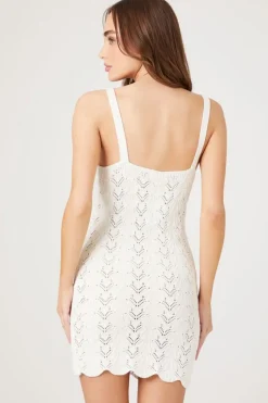Scalloped Sweater-Knit Mini Dress