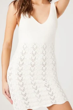 Scalloped Sweater-Knit Mini Dress